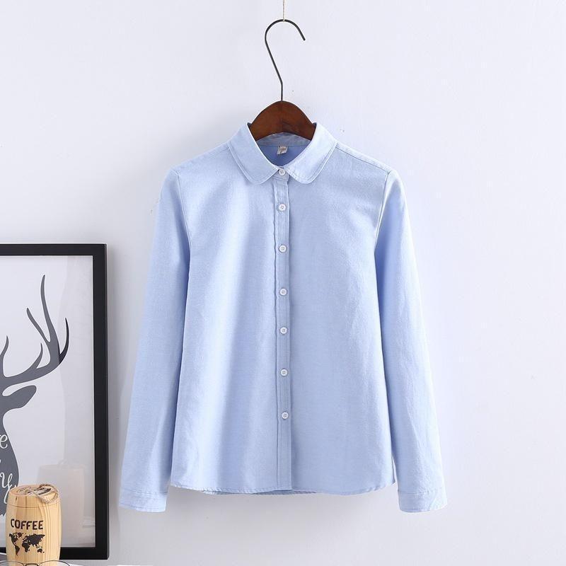 Luxurious Long Sleeved Cotton Oxford Leisure Shirt For Women In Vibrant Colors