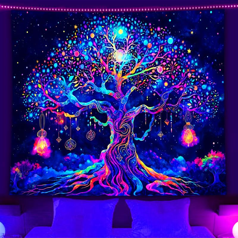VIKAMA Cyberwind Tree of Life Starry Sky Tapestry Bedroom Bedhead Living Room Sofa Background Wall Decoration