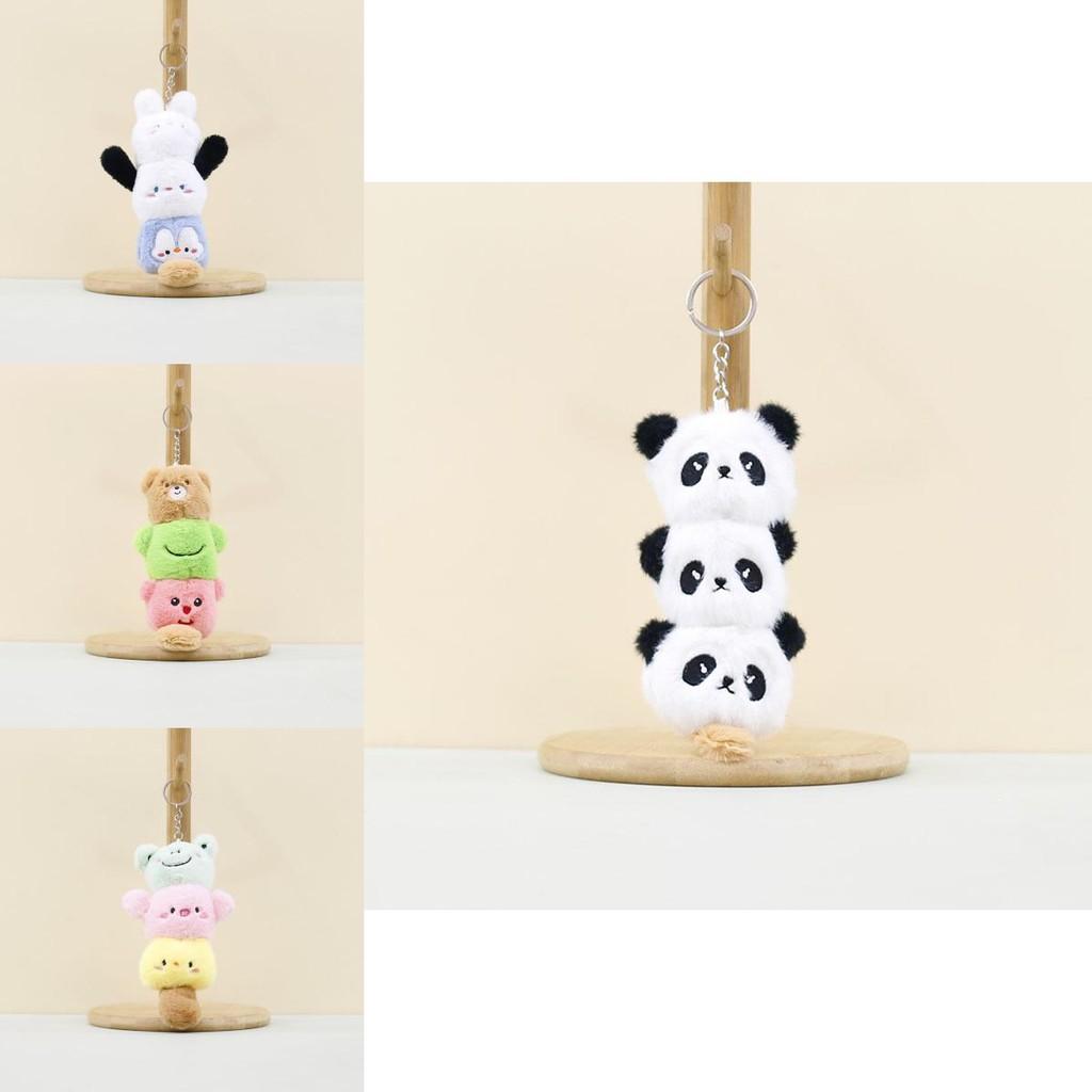 Adorable Panda Head Plush Toy Keychain For Bag Decoration Soft And Cuddly