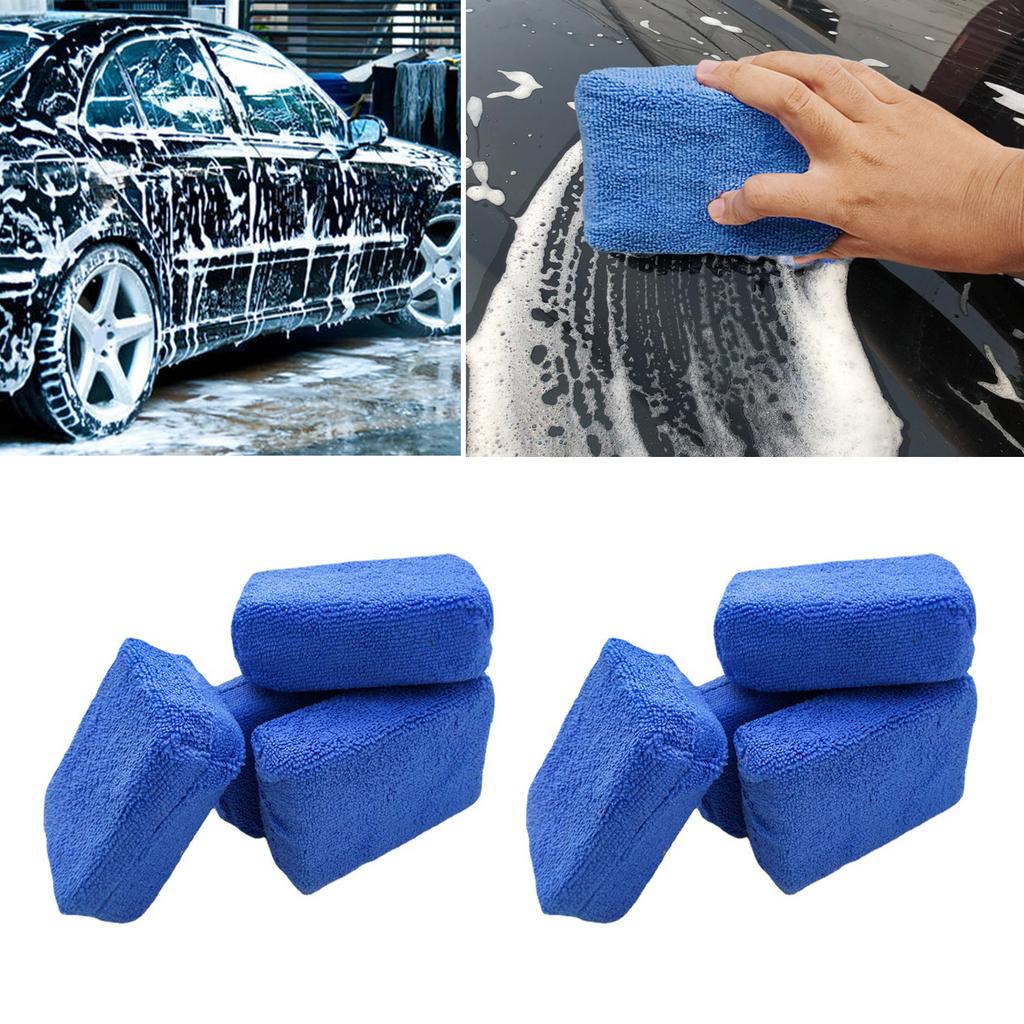 8 Pack Microfiber Applicator Pads Microfiber Sponge Car Wash Sponge and Cleaning Pads Perfect for Effortless Wax Sealant