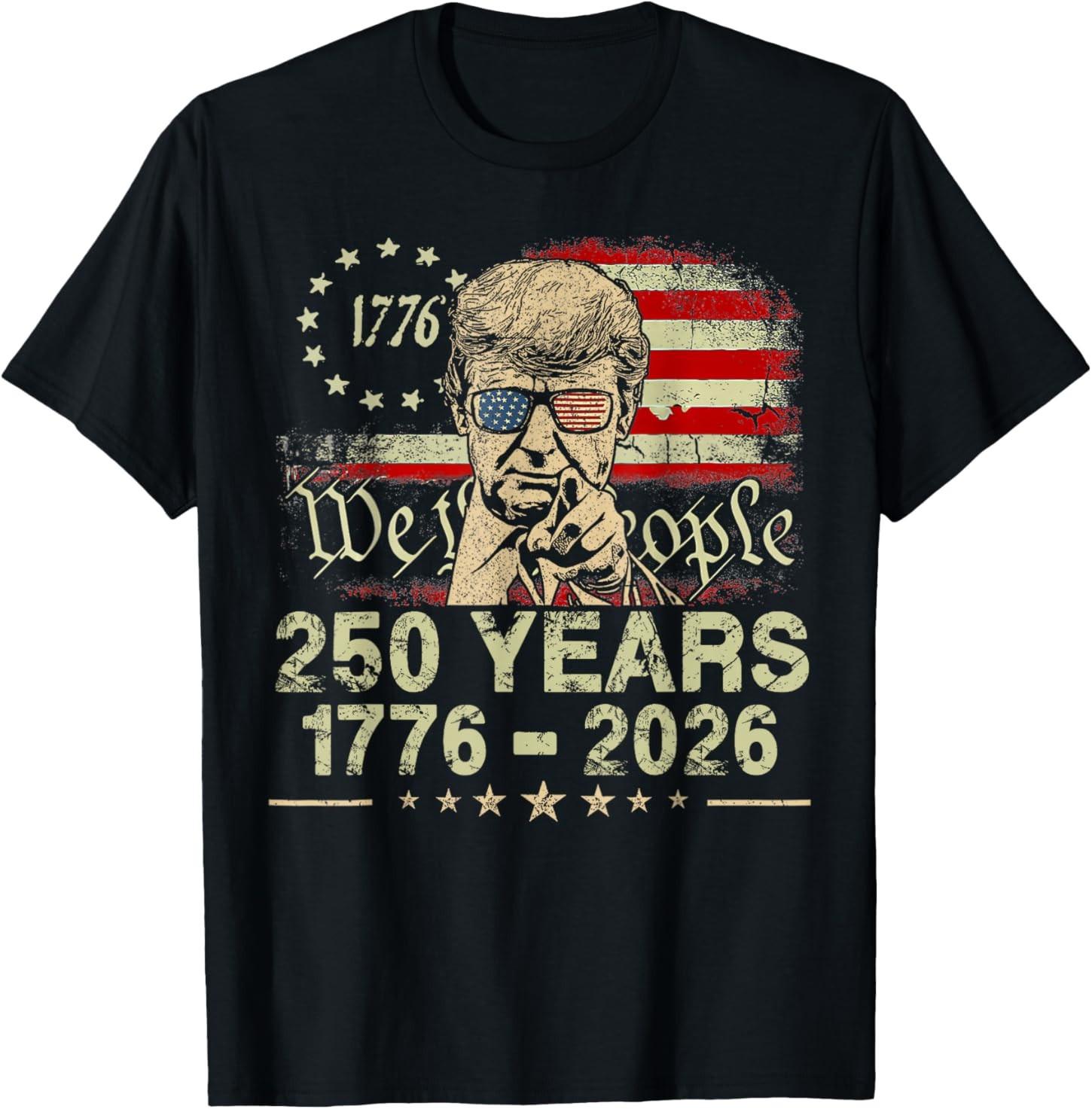Flag Vintage 250 Years American 1776 2026 250th USA T-Shirt S
