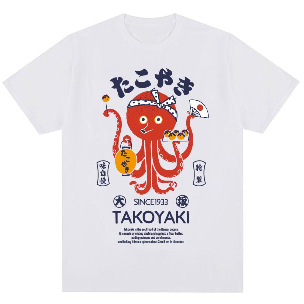 Japan Osaka Dotonbori T-Shirts Mode Herren Damen Lustig Takoyaki Osaka Betrunkener Oktopus T-Shirt Übergroß Vintage Baumwoll-T-Shirts