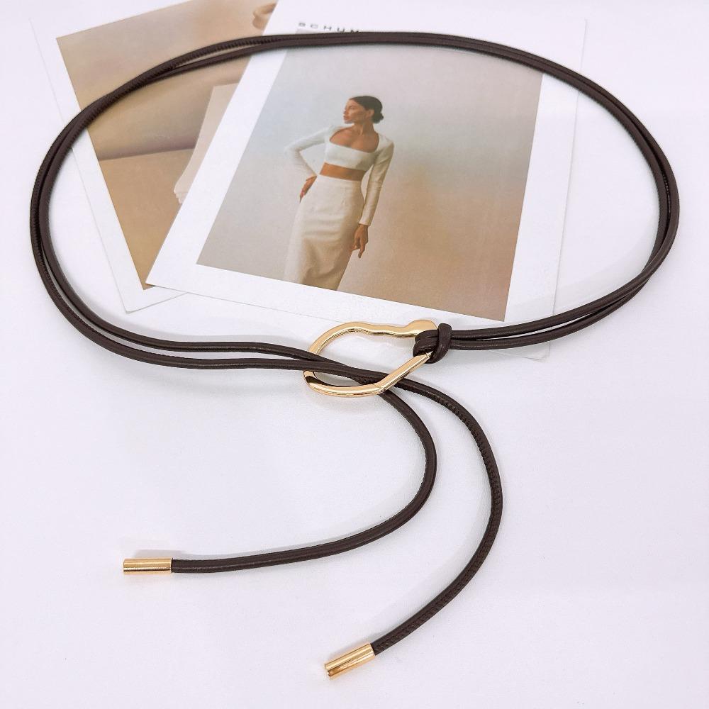 Stylish Slimming Leather Rope Waist Chain Multi-Use Versatile Waist-Cinching Belt Thin Rope Simple Skirts Waist Cover Party