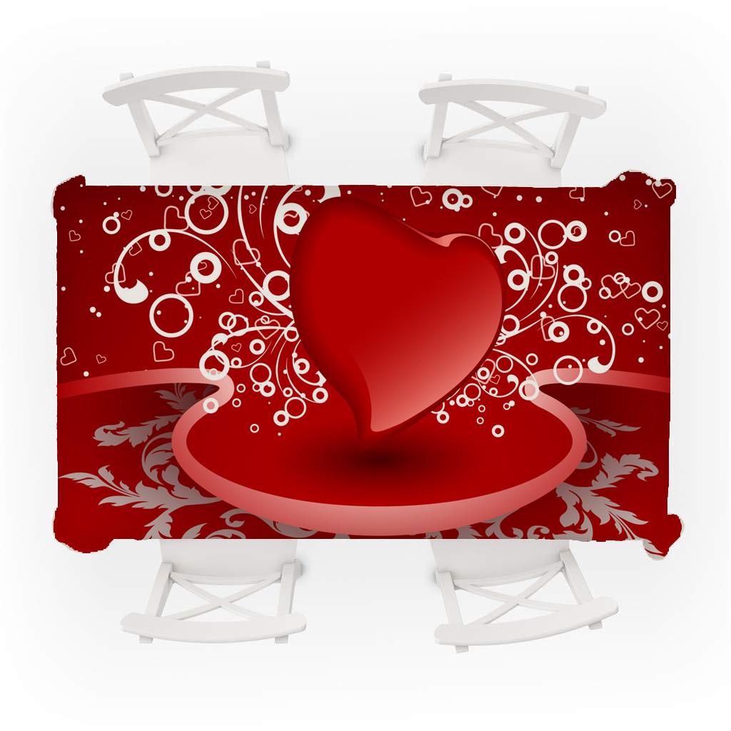 Valentine's Day Table Cloth Rectangular Tea Table Cover Dining Home Decor