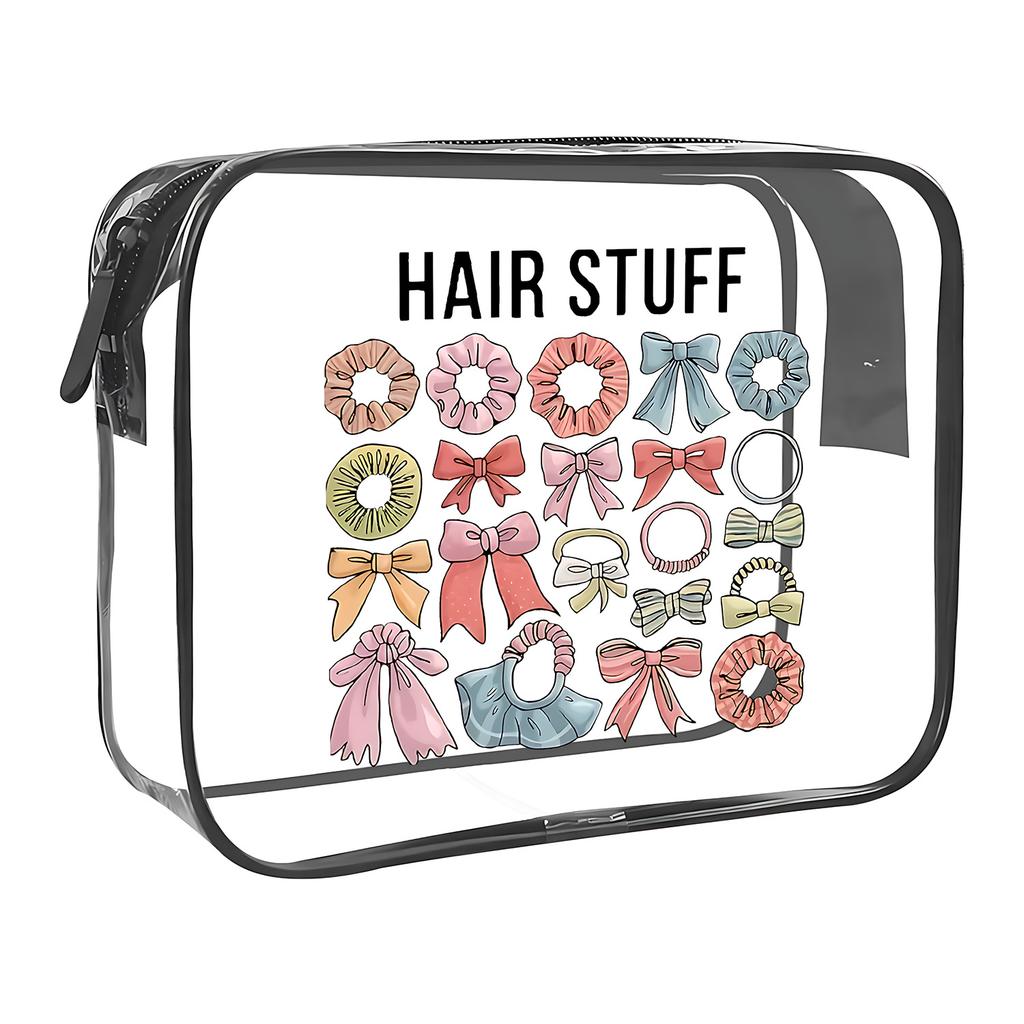 Clear Makeup Bag Large Capacity Cartoon Print Waterproof Cosmetic Pouch Lightweight Travel Organizer Tote Bag
