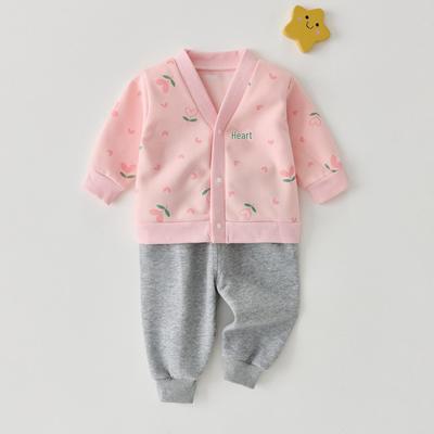 Gebreide Cardigan TweeDelige Set voor Baby's - Leuke Lente & Herfst Baby Buitenkleding