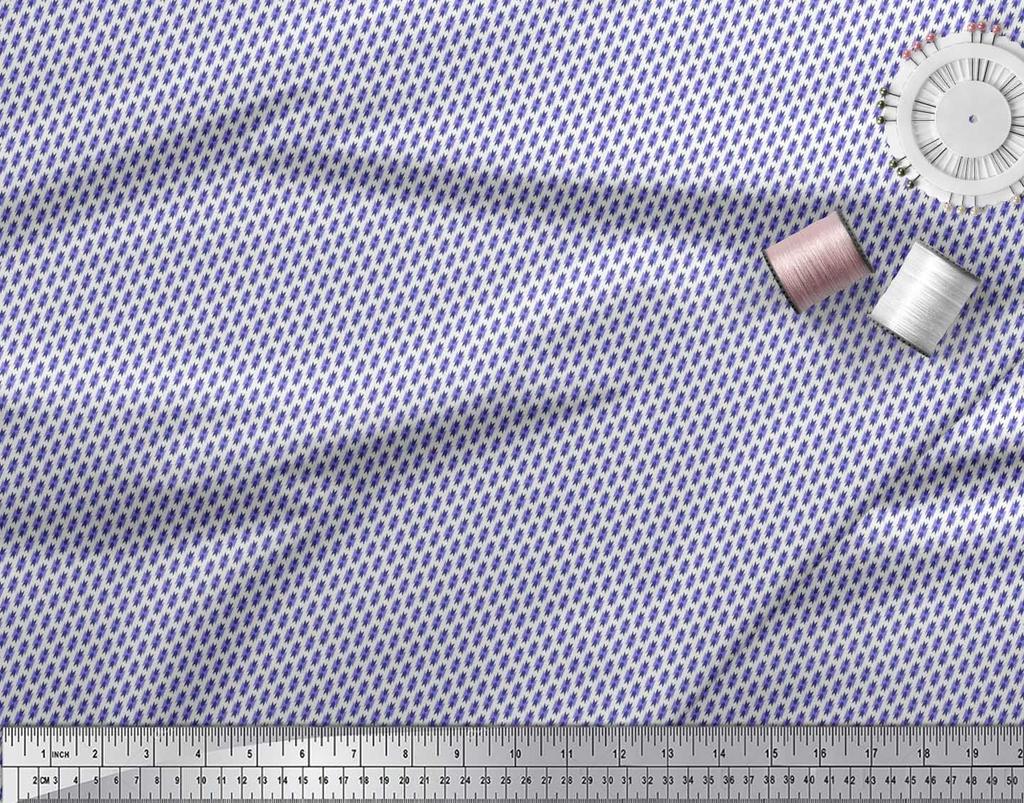 Soimoi Japan Crepe Satin Fabric Geometric Small Print Fabric by the metre 42 Inch
