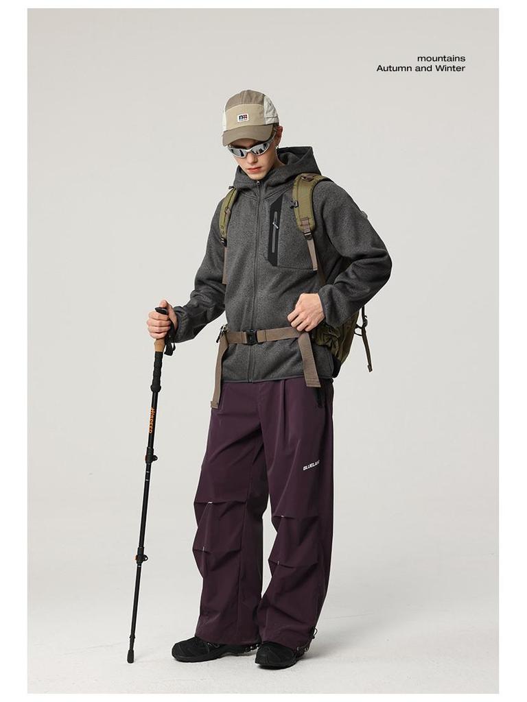 Men's Winter Fleece-Lined Hooded Sweatshirt Jacket