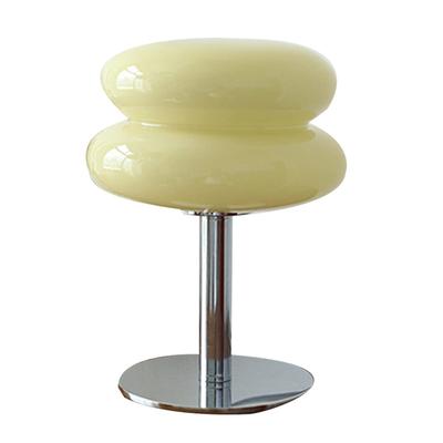 Egg Tart Shaped Table Lamp, Soft Light, Wide Applicability, USB Desk Lamp for Office Girls (Beige)