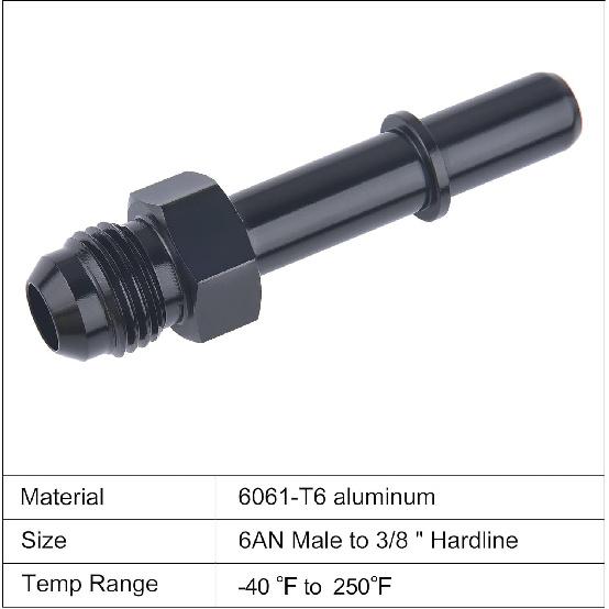 EVIL ENERGY 6AN Stecker auf 3/8" SAE Schnellverschluss Stecker Push-On EFI Fitting Adapter Aluminium 2 Stück