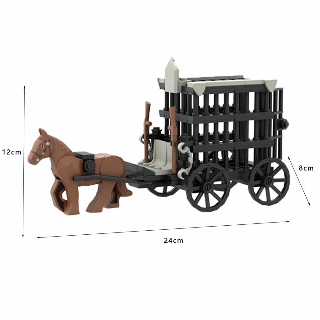 Wolf Knight Warrior Building Blocks – Medieval Castle Horse Soldier Toy with Sword, Axe, Bow, Shield & Cloak for Boys