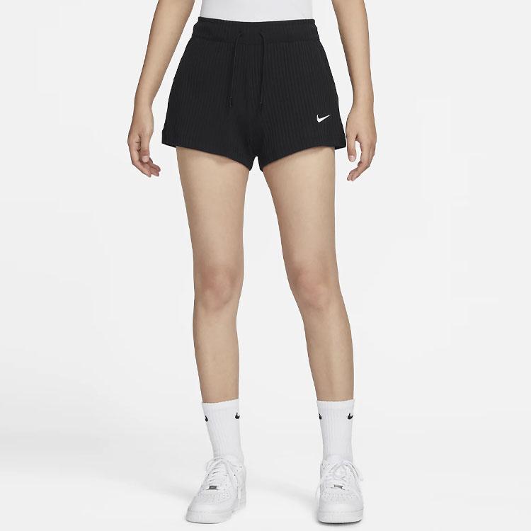 Nike Solid Logo High-Waisted Shorts Women Shorts Black DV7863-010