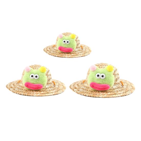 Haustier Geflochtener Hut Hund Stroh Gewebter Hut Verstellbarer Haustier Sommer Schattenhut