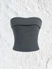 Crop Top Phumee Strapless Sleeveless Tube Top  Rib-knit Slim Fit  A1938