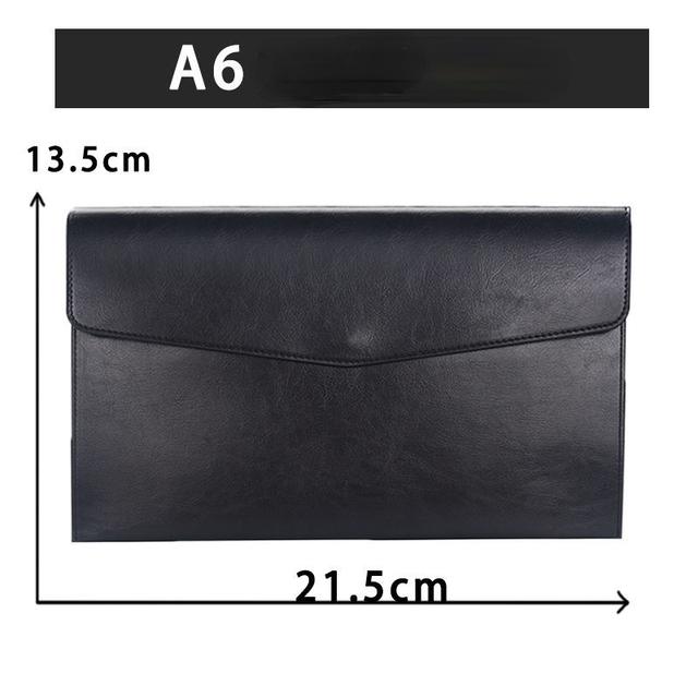 A6 A5 A4 Leather File Folder Data Package Document Bag Fashion Briefcase Data Contract Bill File Bag School Office Supplies