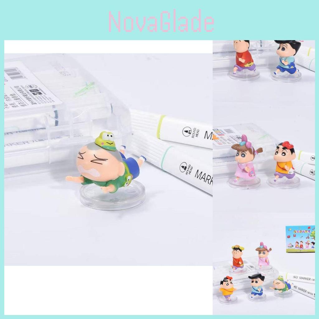 Cute Crayon Shin-chan Series Blind Box Figurines Adorable School Theme Pvc Toys