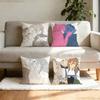Cherry Crush Chibi Anime  Pillow Case Anti-dustmite Pillowcase Invisible Zipper Silky Short Plush Sofa Cushion Cover