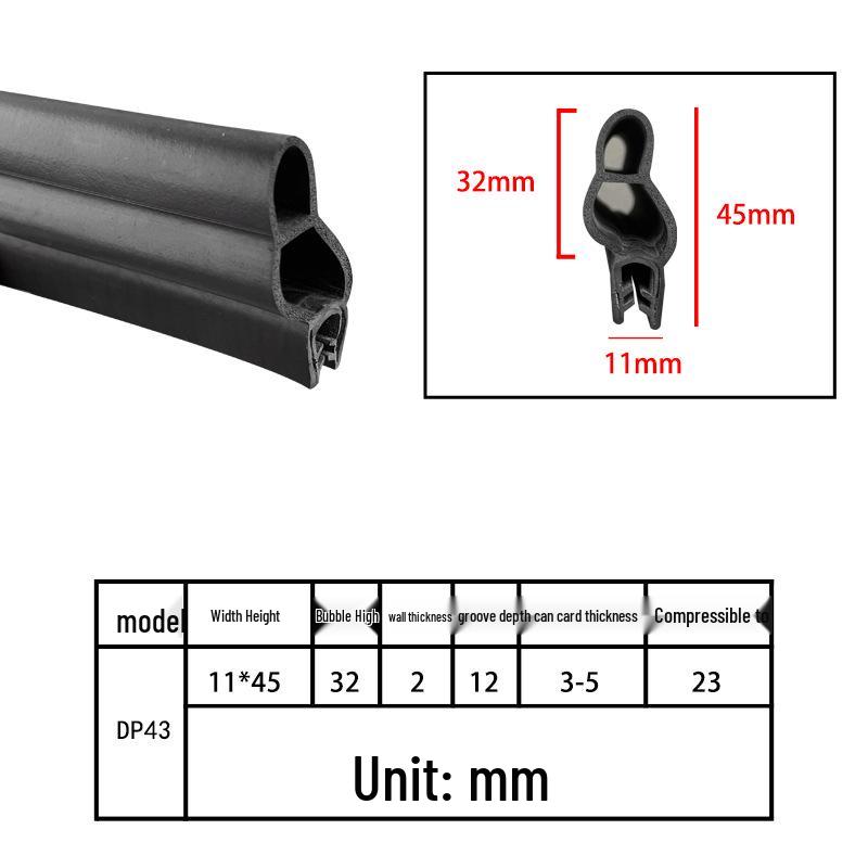 U-Shaped Rubber Steel-Backed Sealing Strip for Car Doors and Cabinets