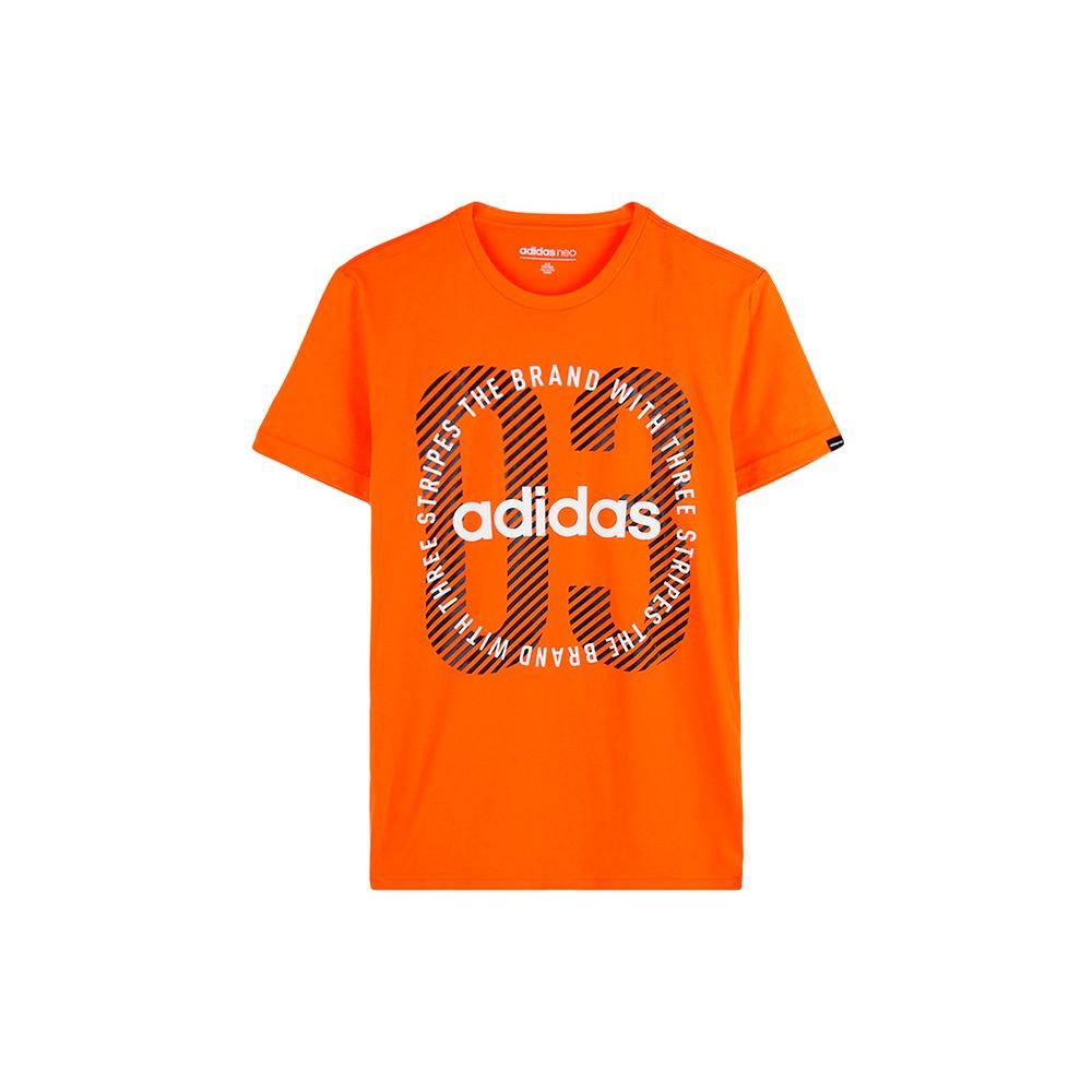 adidas neo M Tee Ss Casual Sports Round Neck Short Sleeve Orange Men s DZ7232 M