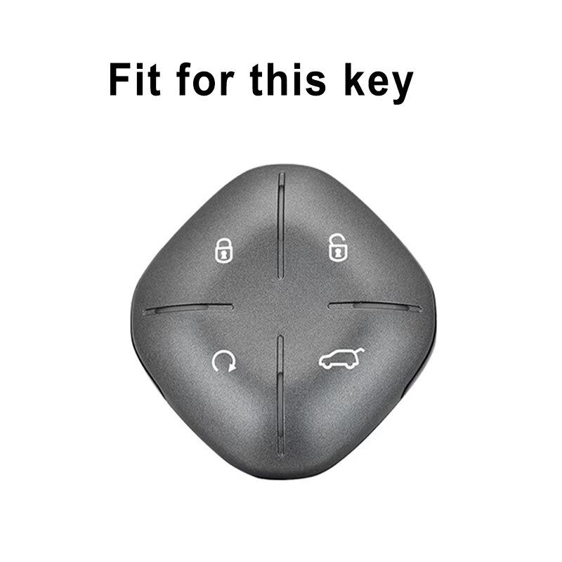 New Zinc Alloy Leather Car Key Cover, For Chery Jietu Dashing X-1 Plus Dtc , Protected Keychain Bag, Car Accessories