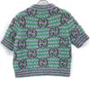 Gucci 695796 Green X Purple Cotton Maxi GG Short Sleeve Knit Tops S Green/PurpleUsed