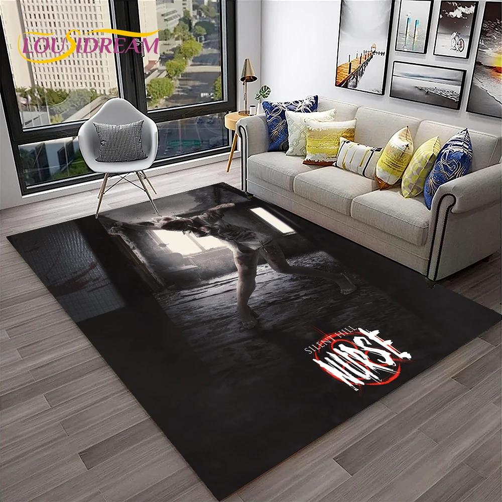 Tappeto Tappetino Decorativo per Casa Soggiorno Camera da Letto Divano Stanza dei Giochi Zerbino, Tappeto da Area Tappetino Antiscivolo, Gioco Film Horror 3D Silent Hill
