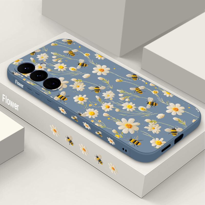 Cartoon Daisies Flowers Lanyard Case For Samsung Galaxy S25 S26 Ultra S24 S23 S22 Plus S21 FE A15 A16 A35 A36 A54 A55 A56 5G Capa