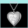 Minimalist Heart Photo Pendant Necklace For Women With Silver Plated Alloy Chain