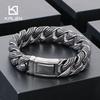 Kalen 19-21cm Lungo Bracciale da Uomo in Acciaio Inossidabile Vintage Biker Party Gioielli di Moda Catena a Pois Metallici Accessori Spessi