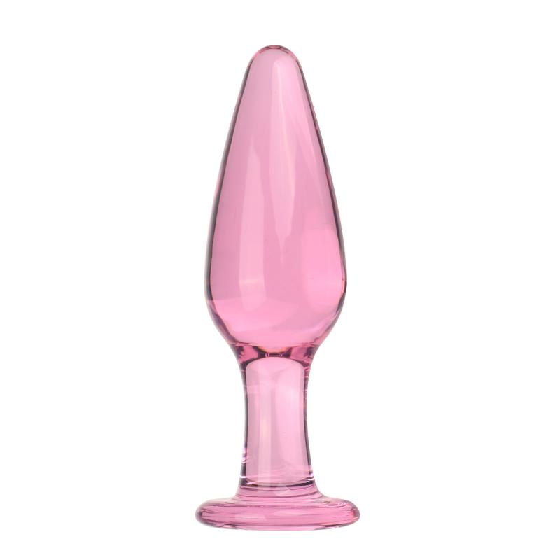 Glass Analplugger Rosa Sexleketøy For Jenter Anal Masturbator Lesbisk Voksenprodukter Analleketøy 130/160g Gjenget