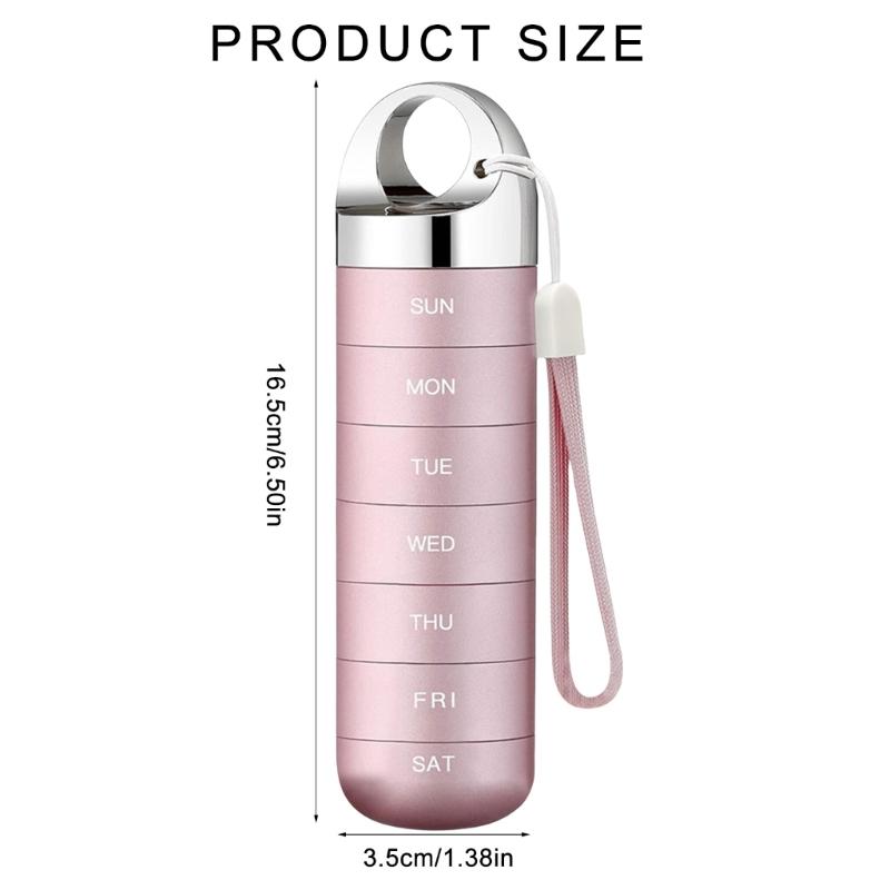 Practical Aluminum Alloy 7 Slot Travel Pills Case Pills Organizer for Outdoor Activities Keep Medication Safe and Dry