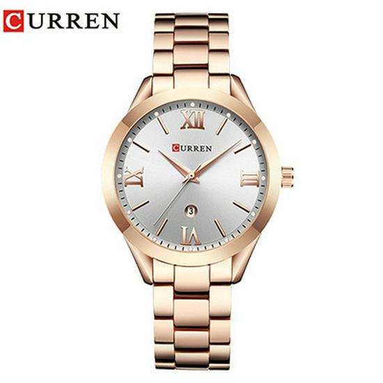 Curren 9007 Women's Waterproof Steel Band Quartz Watch with Calendar