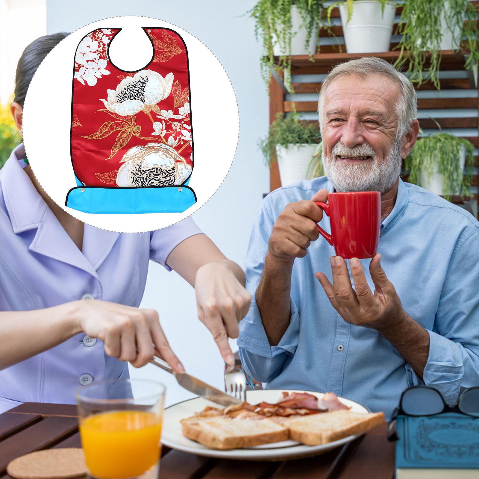 

1Pc Adult Mealtime Bib Waterproof Elderly Eating Apron Clothing Protector 80x45x0.3cm красный