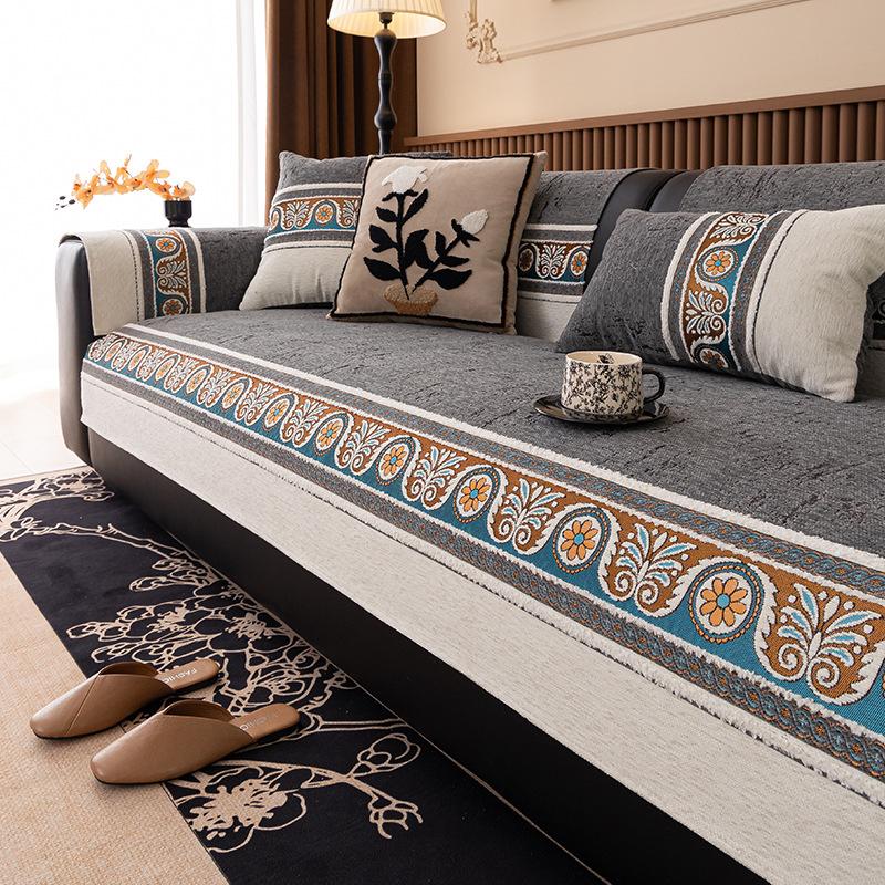 Sofa Cushion Universal In All Seasons Bohemian Chenille Sofa Seat Cushion Light Luxury High-End Non-Slip Sofa Cover