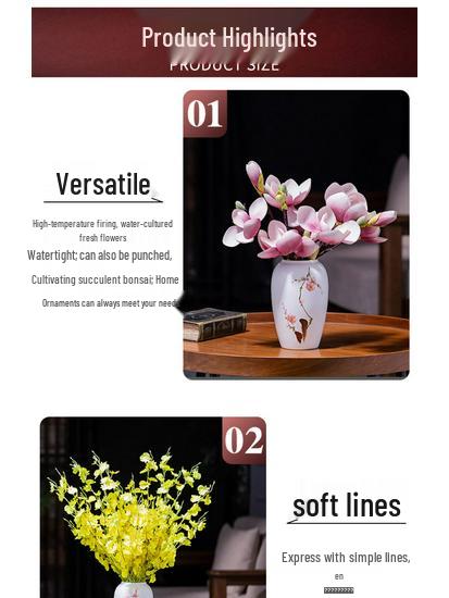 Modern Minimalist Ikebana Ceramic Vase for Living Room and Cabinet Decoration