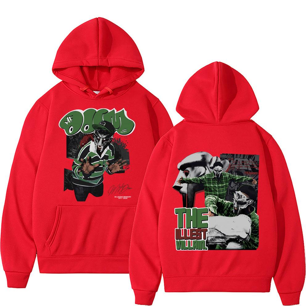 Madvillainy Men's The Illest Villains Dupla Face Hoodie  Classic Simple Oversized Hip Hop Moletons Rapper MF Doom Moda Masculina