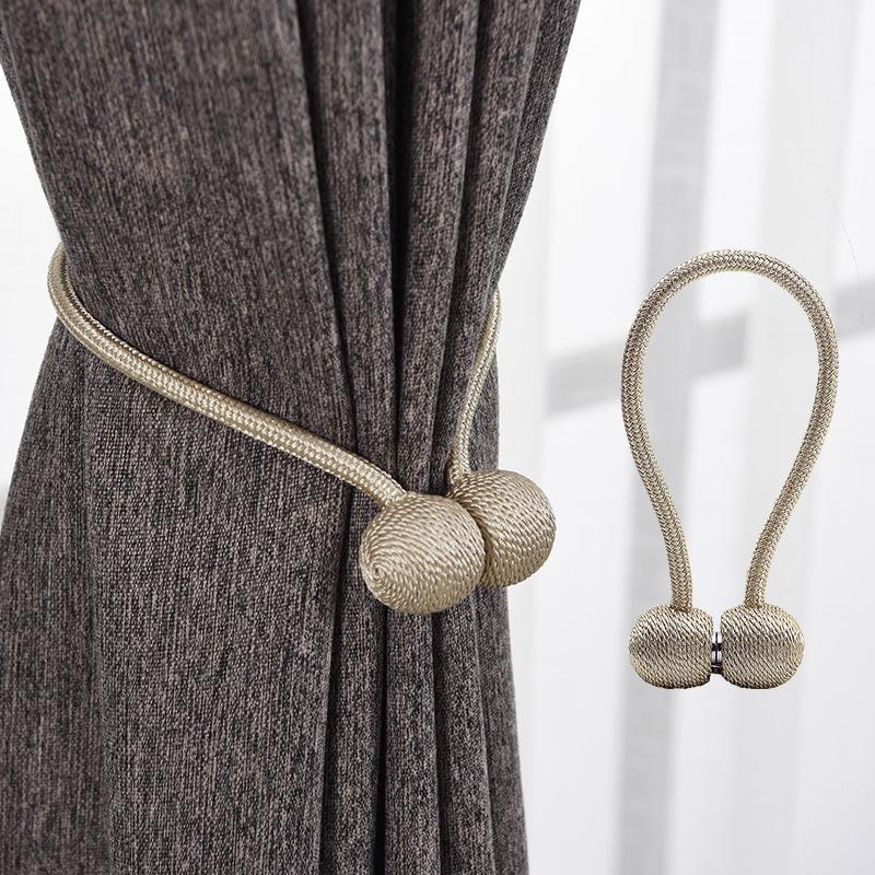 2PCS Magnetic Ball Curtain Tiebacks Tie Rope Accessory Rods Accessoires Backs Holdbacks Buckle Clips Hook Holder Home Decor 2025