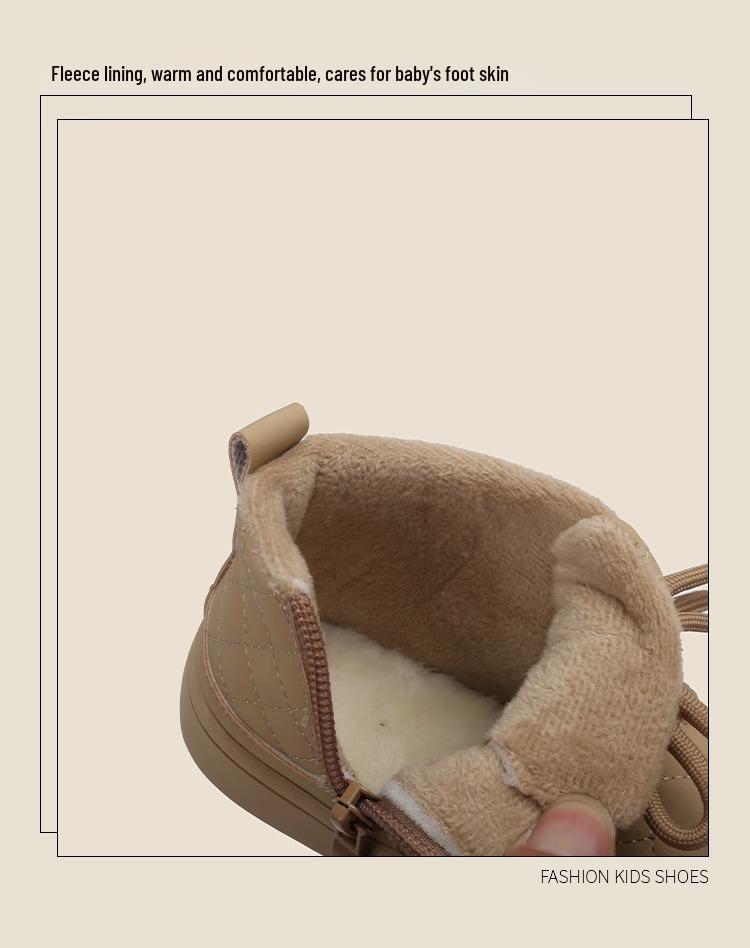 Boys' Ankle Boots: Soft Sole Toddler Shoes, Plush Lined for Autumn/Winter. Warm Cotton Snow Boots for Infants & Little Kids.
