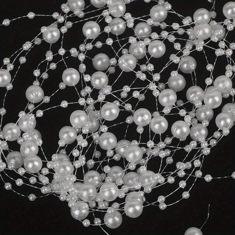 1pc Beaded Garland - Elegant White Artificial Pearl-Style String, Suitable for Christmas Tree, Wedding, Party Decorations
