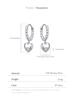 S925 Sterling Silver Beaded Hoop Earrings with Heart Dangle Zircon Heart Drop Earrings for Women Fashion Jewelry