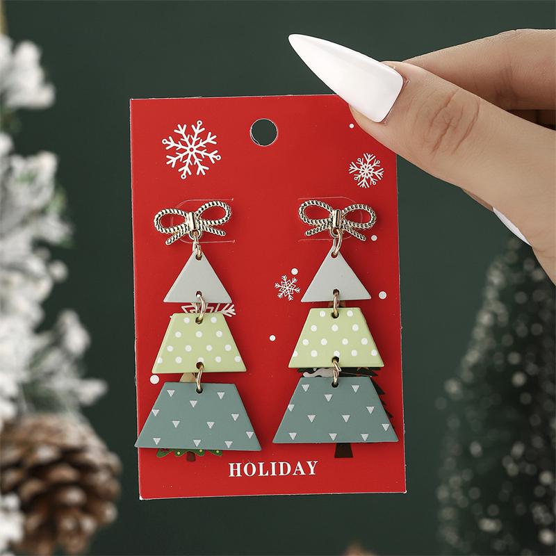 

New Sparkling Christmas Dangle Earring for Women Santa Claus Xmas Tree Snowman Elk Drop Earrings New Year Fashion Jewelry Gifts