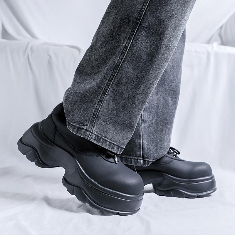 Niche Paris platform derby shoes men's height increase all black British Darth Vader sports dad shoes tide 24307-R