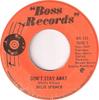 7-Zoll-Schallplatte JULIE SPENCE  Dont Stay Away  Mitternachtsblau BR125 Boss Records Kanada Reggae Ska Dub Gebraucht