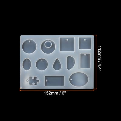 Silicone Resin Mold Keychain Pendant Epoxy Resin Mold with Hanging Holes for Crafts Jewelry Making Handmade Presents
