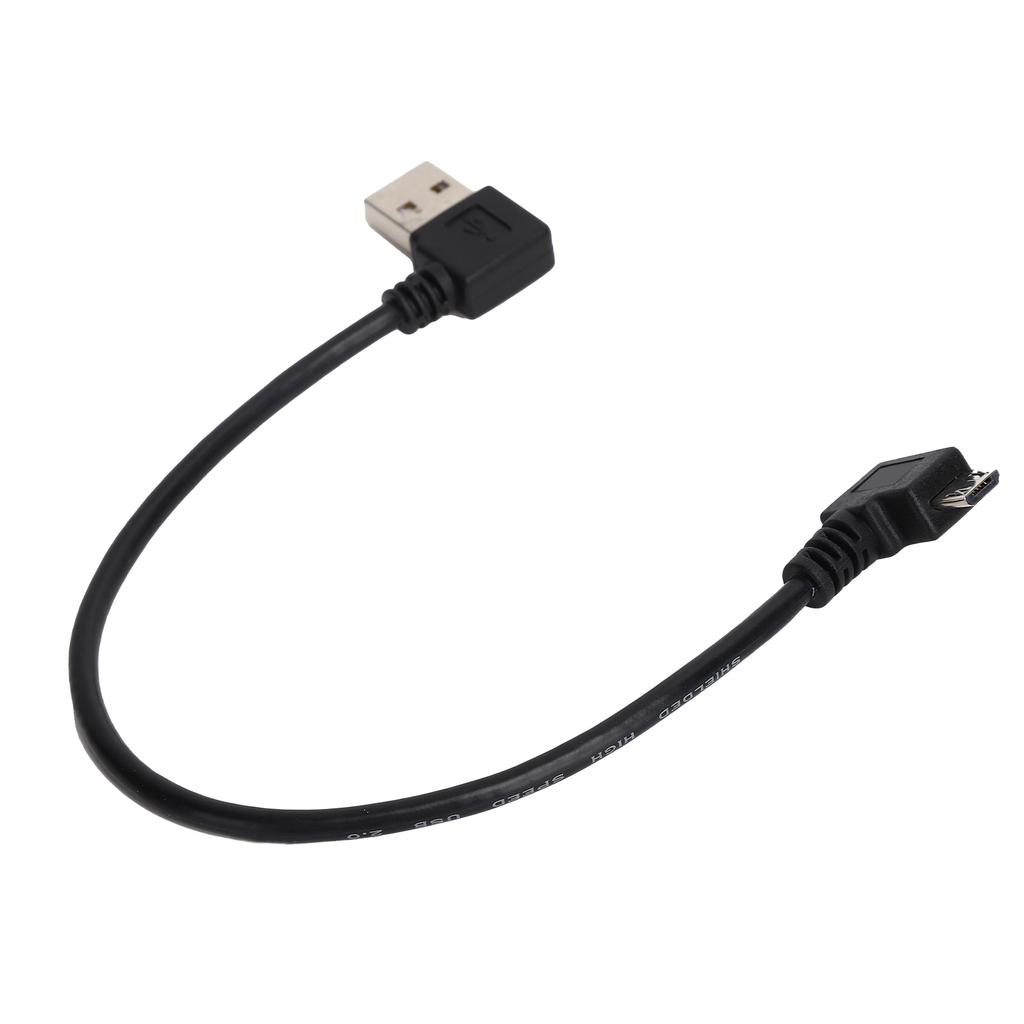 USBA To Micro USB Male Data Cable Right Angle Connection Adapter Cable 24cm Black