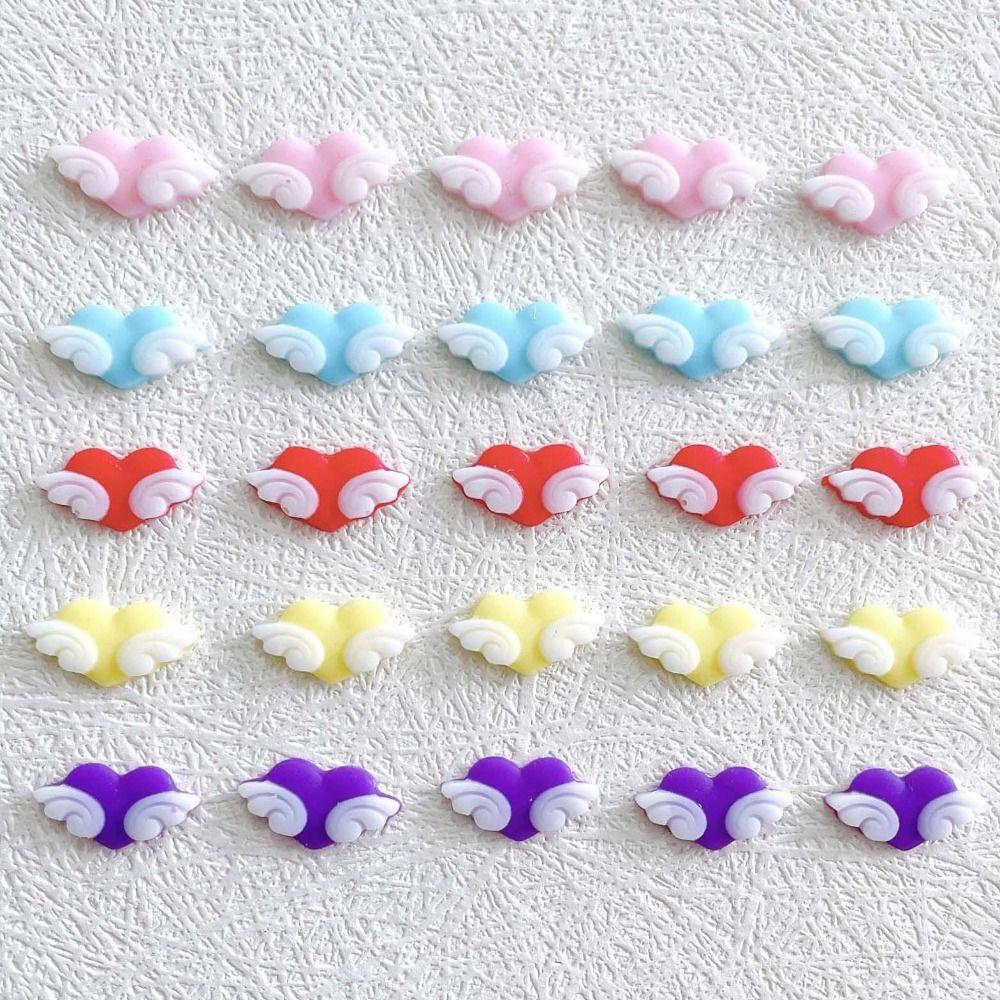 Wings Manicure Accessories Heart Nail Decorations 3D Nail Art Drills Nail Jewelry Nail Rhinestones