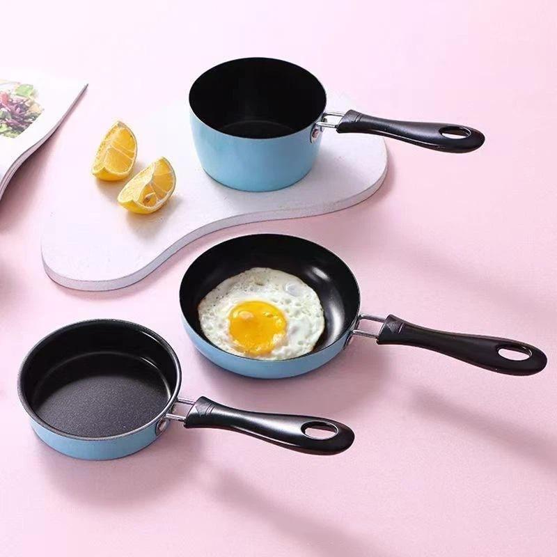1Pcs Portable Omelette Pan Mini Nonstick Cast Iron Skillet With Handle For Induction And Gas Cooktops Children'S Breakfast Pot