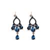Silver Needle Ethnic Style Diamond-encrusted Water Drop Fringed Earrings Retro Court Style Stud Earrings Women's Fashion Earrings Design Sense Niche