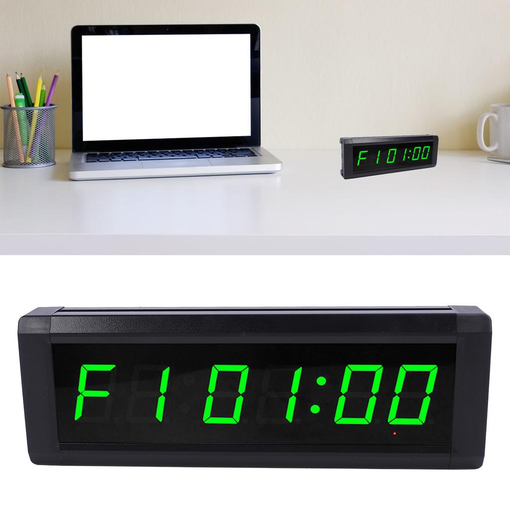 Digital Wall Clock 7 Color Timer Function 6 Digits Electric Wall Clock with Remote Control for Living Room Bedroom Kitchen
