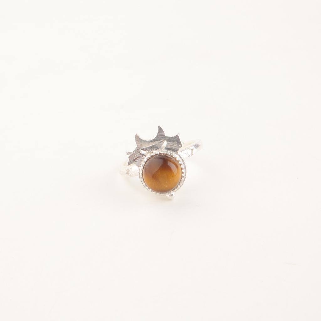 Natural Yellow Tiger Eye Gemstone 925 Sterling Silver Jewelry Handcrafted Ring RR-67-25